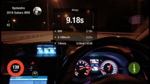 Разгон Subaru WRX CVT  / FA20DIT 300 лс Dragy. Полный сток