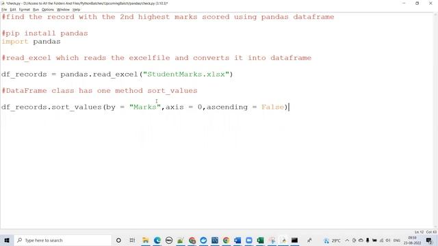 How to sort records using pandas смотреть онлайн