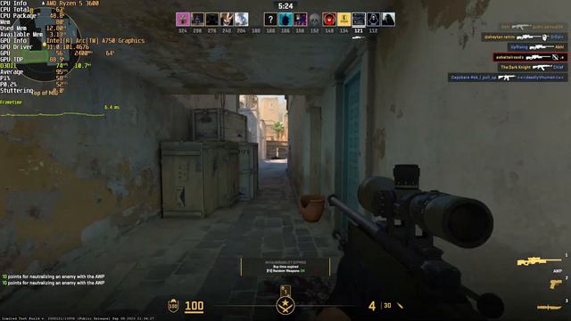 Counter-Strike 2 | Mirage - Intel Arc A750 + Ryzen 5 3600 ( 1080p All settings ) смотреть онлайн