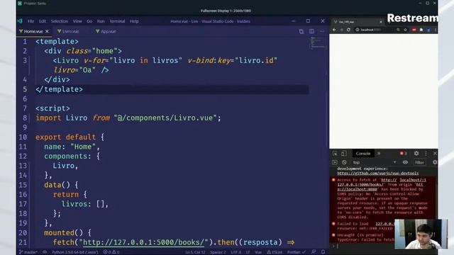 Live de Python #149 - Flask + VueJS - Criando front para APIs em Flask com Giordane Oliveira смотреть онлайн