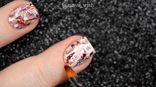 Dry Marble & Stamping Nail Art - Стемпинг с прозрачным штампом