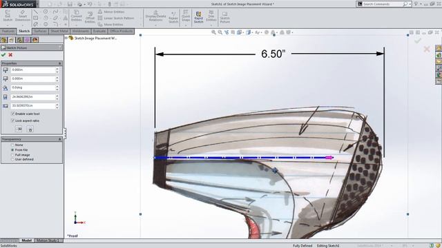 SolidWorks Sketch - Picture Scale Tool смотреть онлайн