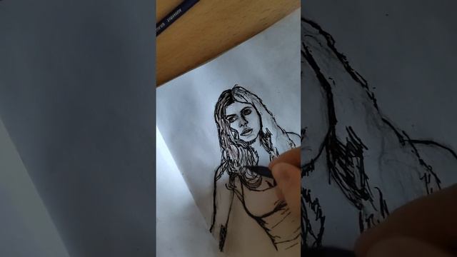 Drawing portrait of Alexandra Daddario (with comments) Рисую портрет Александры Даддарио смотреть онлайн