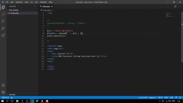 10 - PHP Tutorials - String Functions Part 2 смотреть онлайн