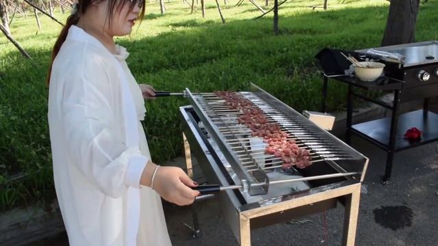 Stainless Steel Barbecue Machine BBQ furnace Outdoor Household Automatic Electric BBQ Grills смотреть онлайн
