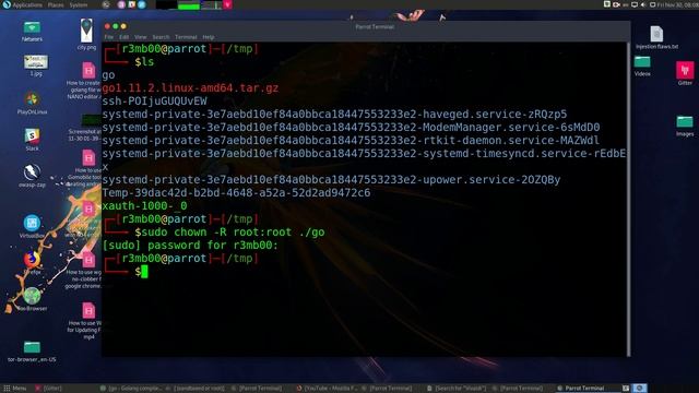 How to download and where to install Golang with Wget with Terminal on Parrot Security Linux смотреть онлайн