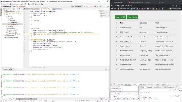 Export HTML table into Excel or CSV using vanilla javascript смотреть онлайн