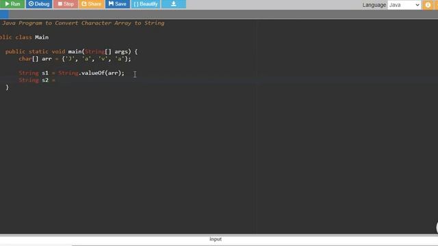 Java Program to Convert Character Array to String смотреть онлайн