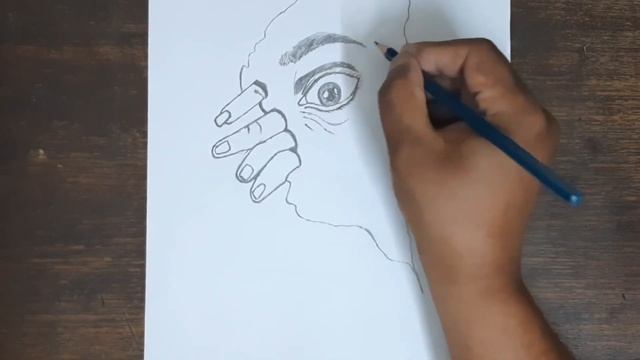 how to draw face drawing with crack wall ||pencil drawing @art смотреть онлайн