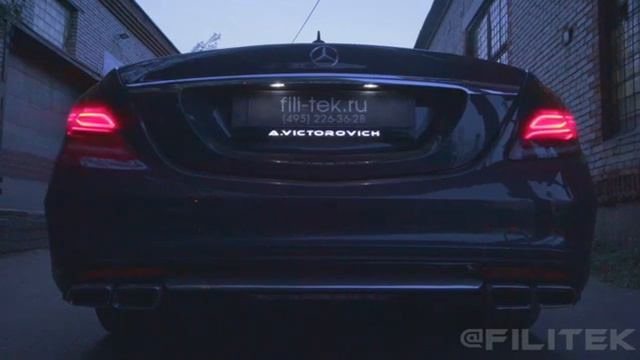 Спортивный выхлоп на Mercedes S500 W222 смотреть онлайн