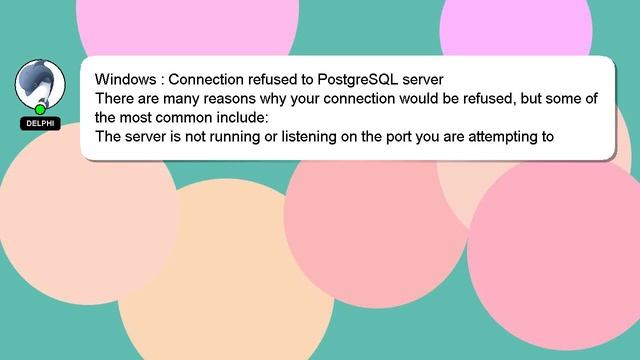Windows : Connection refused to PostgreSQL server смотреть онлайн
