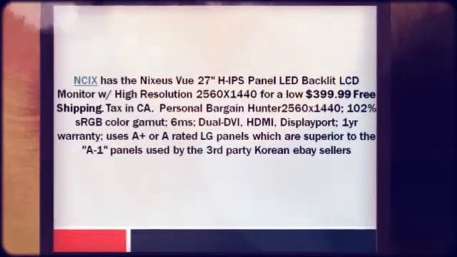 Nixeus Vue 27in H-IPS Panel 2560×1440 LED LCD Monitor $399.9 смотреть онлайн