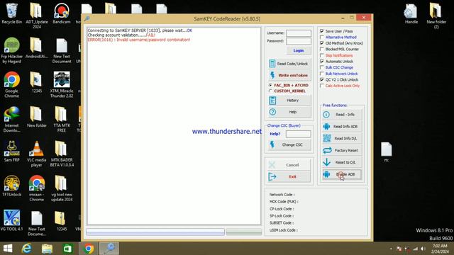 SamKey Tool (Code Reader) Unlock The Network Lock #samsung_frp_bypass_2024_adb_enable_fail