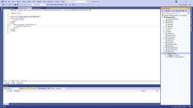 C#: Web Forms - ASP.NET Web Application (Framework) Hello World смотреть онлайн