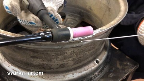 Сварка литого диска аргоном