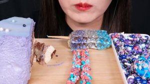 ASMR GALAXY HONEYCOMB, EDIBLE SPOONS, EARTH GUMMY 갤럭시 디저트 먹방 EATING SOUNDS MUKBANG 咀嚼音 | ZOEY ASMR
