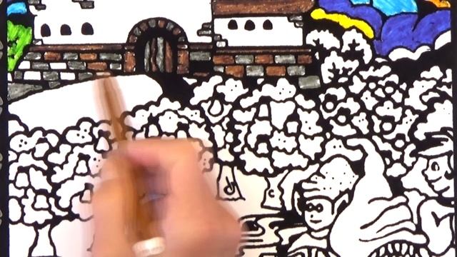Видео для детей. Раскрашиваем замок гномов. Бабушкины Сказки. смотреть онлайн
