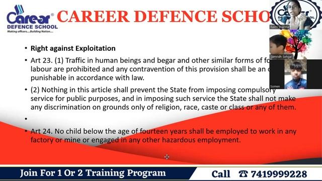 Fundamental Rights Article 23 & 24 | Sainik 6th Civics | Call us 7419999228 | смотреть онлайн