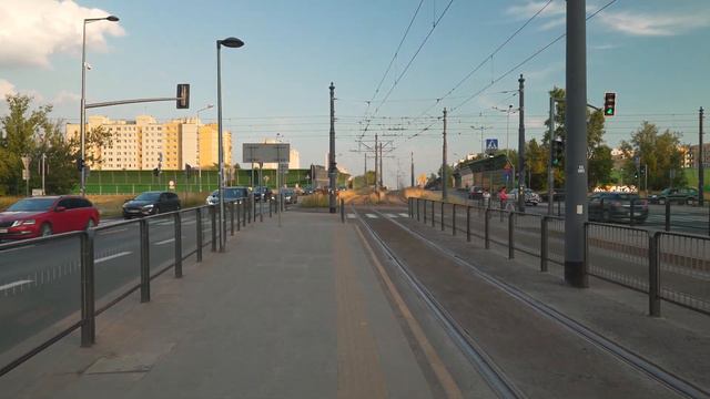 Poland, Warsaw, tram 26 ride rom Czumy to Dywizjonu + walk to Biedronka смотреть онлайн