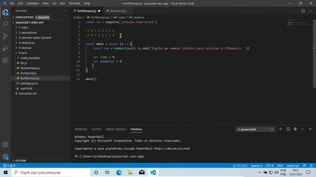 #12 Calcular FIBONACCI usando o comando FOR no Javascript смотреть онлайн