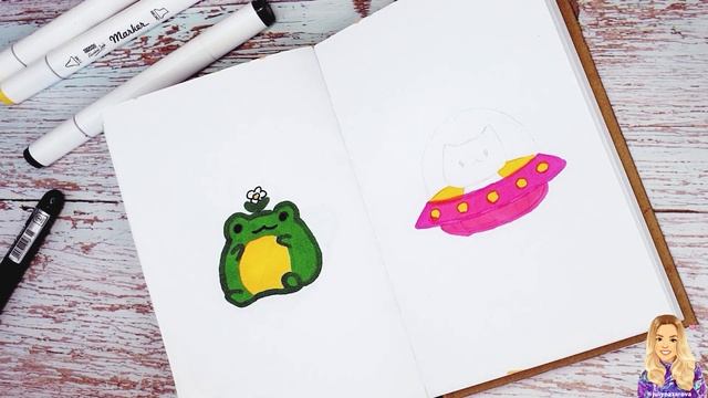 Как Нарисовать космического Котенка Простые Рисунки В Скетчбук, Личный Дневник Как Рисовать легко смотреть онлайн