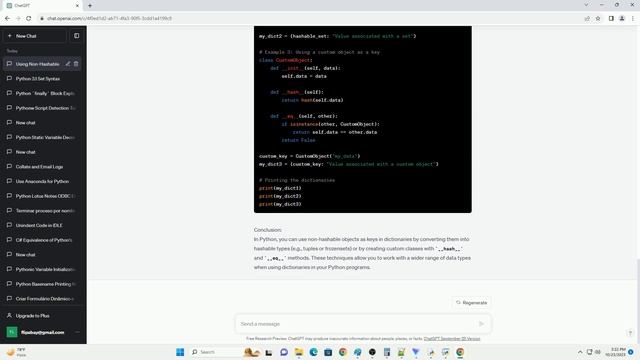 Using non hashable Python objects as keys in dictionaries смотреть онлайн