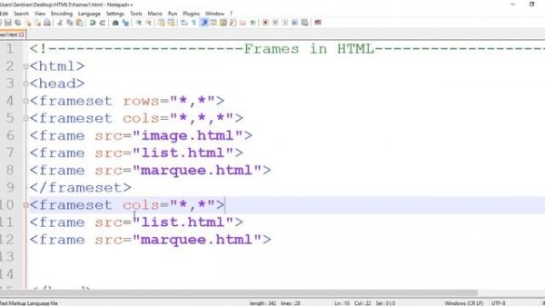 How to  Create a Frame in HTML using both Rows And Cols