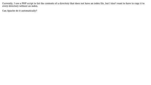 Webmasters: Apache create index for directories without one specified. смотреть онлайн
