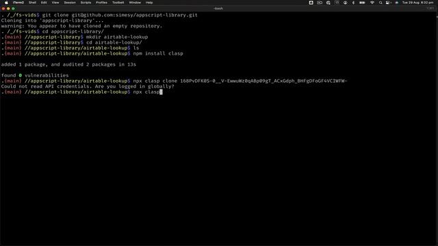 Store a Google Apps Script in Git with Clasp смотреть онлайн