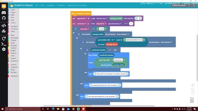 Moderation Commands Scratch For Discord | Kick Ban Warn смотреть онлайн