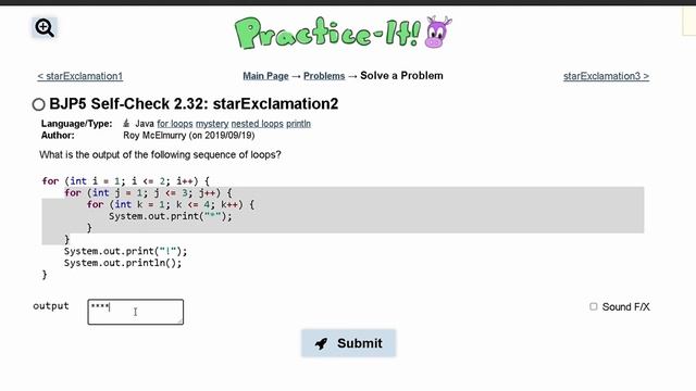 Java Practice It || 2.32 starExclamation2 || nested for loop смотреть онлайн