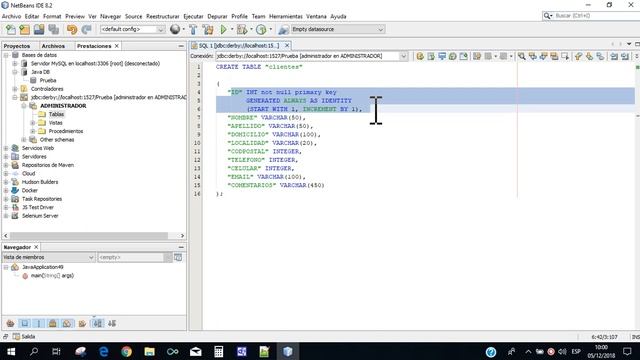 Crear BD Derby JavaDB con ID autoincremental смотреть онлайн
