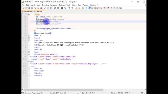 PHP | How To Filter The Records Between Two Dates MySQL (phpMyAdmin)