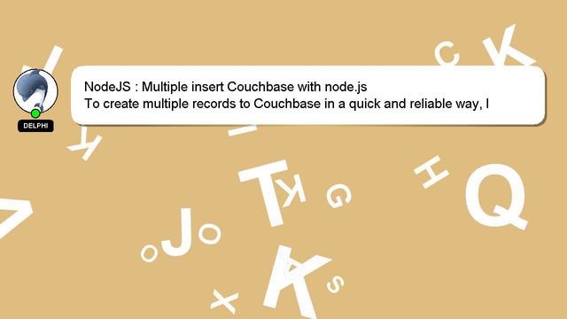 NodeJS : Multiple insert Couchbase with node.js смотреть онлайн