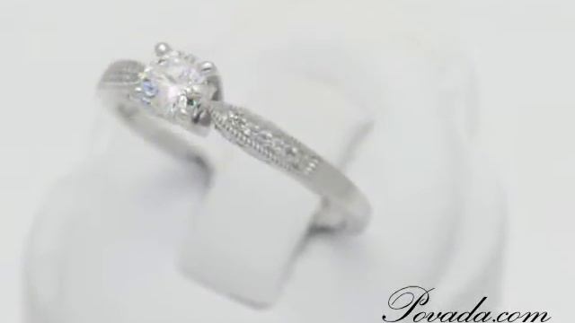 Round Cut Diamond Promise Ring in White Gold [S45782D] смотреть онлайн