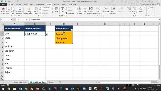 Drop Down list in Excel in Tamil смотреть онлайн