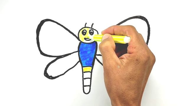 How To Draw A Dragonfly !!!  Easy Step By Step Drawing Tutorial.