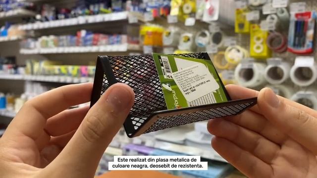 Подставка для визиток FORPUS, сетка, черная.Suport Carti De Vizita FORPUS