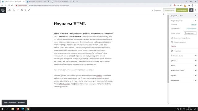 Создание сайта на Wordpress #5. Записи, страницы, SEO смотреть онлайн