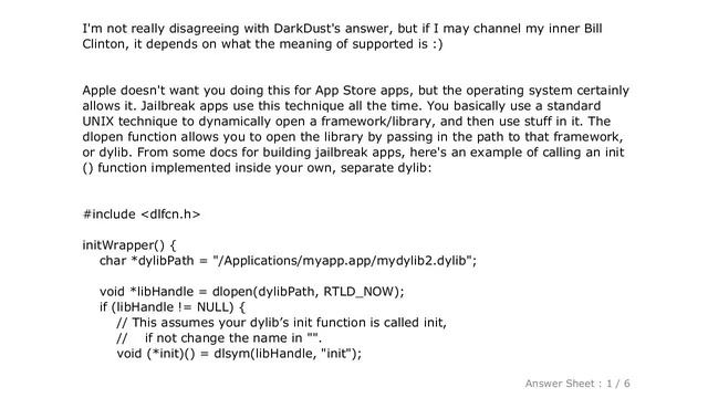 iOS : Can you build dynamic libraries for iOS and load them at runtime? смотреть онлайн