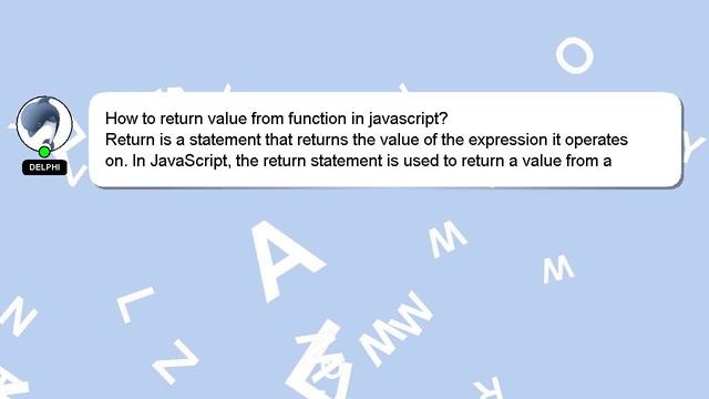 How to return value from function in javascript? смотреть онлайн