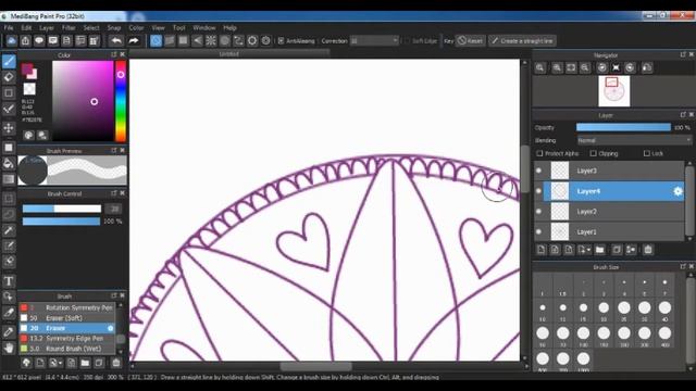 How to draw Mandala in Medibang Paint Pro | Tech Tutorial смотреть онлайн