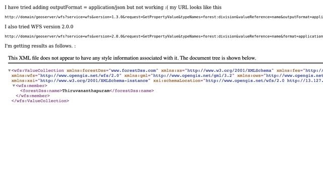 GIS: How to get 'GetPropertyValue' result in JSON format in geoserver? смотреть онлайн