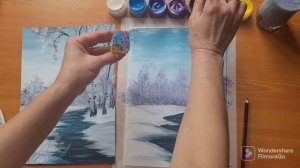 Видеоурок по Изо для детей начальной школы.  Зимний пейзаж гуашью.