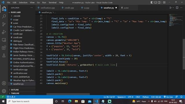 Weather Application Using Python | Python Project смотреть онлайн