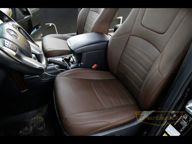 Чехлы на Toyota Prado 150 (рестайлинг), серии "Aurora", цвет шоколад смотреть онлайн