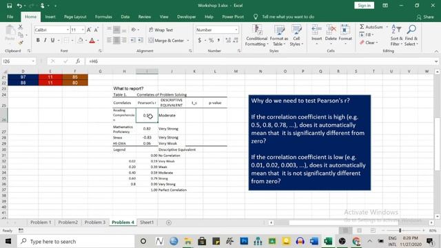 Computing Pearson's r in MS Excel | Inferential Statistics смотреть онлайн