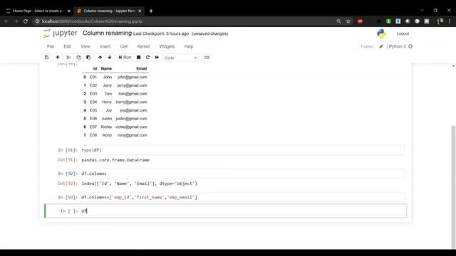 Pandas Tutorial for Beginners | 5.How do we Rename Columns in Pandas | Renaming column in Pandas смотреть онлайн