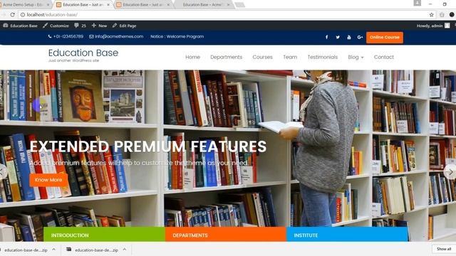 Education Base WordPress Theme Demo Import смотреть онлайн