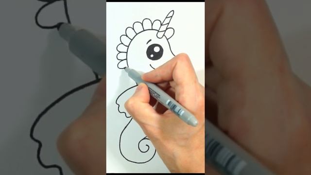 How to draw a unicorn seahorse. Как нарисовать морского конька единорога. смотреть онлайн